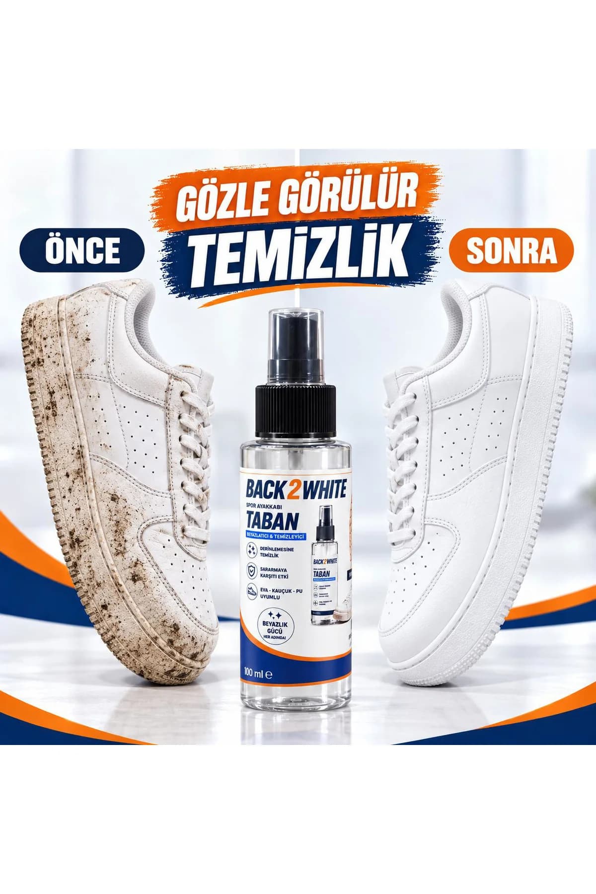 Back2White Spor Ayakkabı Temizleme Spreyi — 2'li Avantaj Paketi