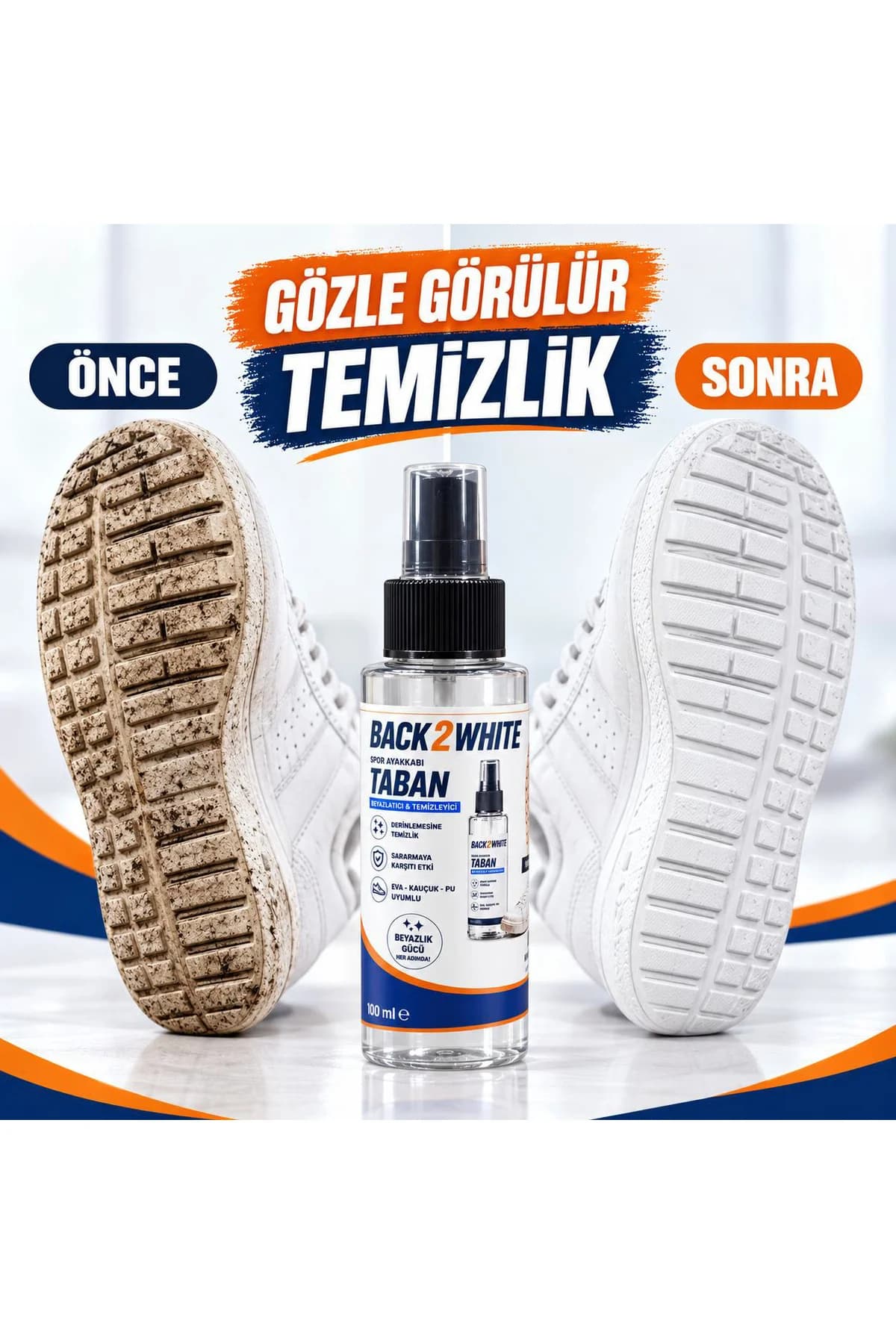Back2White Spor Ayakkabı Temizleme Spreyi — Taban Beyazlatıcı